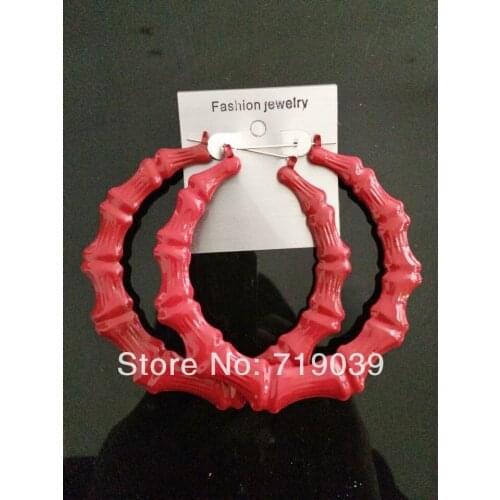 Can mix color)20pcs/lot Large color fluorescent bamboo earrings hip-hop hipster singer eardrop nightclubs exaggerated earrings