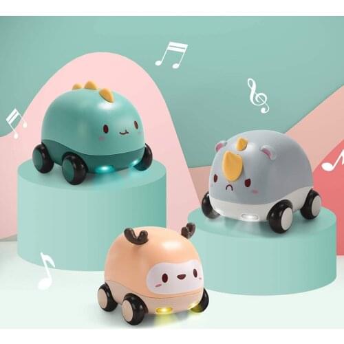 Cartoon Cute Animal Push and Go Car Toy With Lights And Music Kids Baby Toy Cars Vehicles Dumper Truck Kids Car Toy For Children