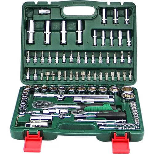 Quality 94pcs CRV Socket Sets with 1/2 &1/4 Ratchet Wrench Car Repair Tools Kit Spanner Set Hand Combination Tool Kit