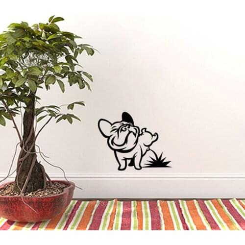 Funny Dog Squatting French Bulldog Wall Sticker Vinyl Wall Art Decal Kids Children Room Decoration Nursery Wallpaper Poster
