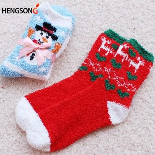 New 1 Pair Warm Soft Women Socks Winter Spring Christmas Woolen Socks Running Tennis Yoga Sports Socks For Girls Ladies DP968188