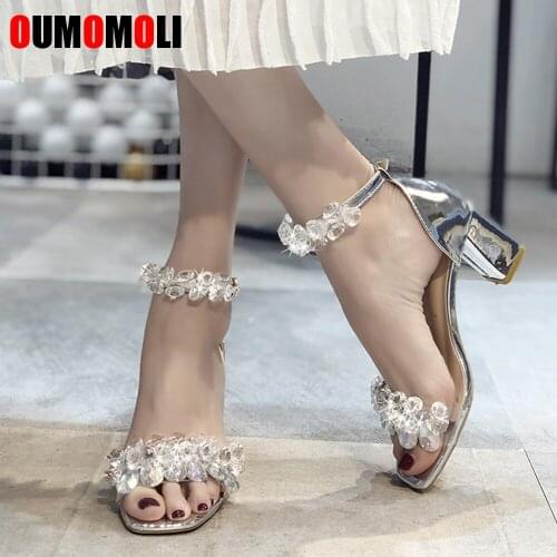2020 New Bohemian Fashion Women Sandals Crystal High Heels Sandalias Rhinestone Women Shoes E263