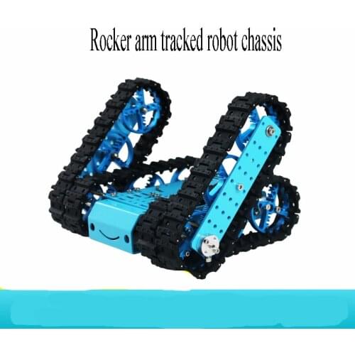 Field exploration of off-road climbing swing arm rubber track tank car chassis wireless mobile phone Bluetooth control