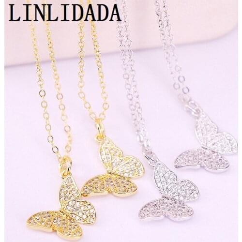 10Pcs cute lovely design micro pave cz butterfly charm necklace trendy charm gift fashion women jewelry