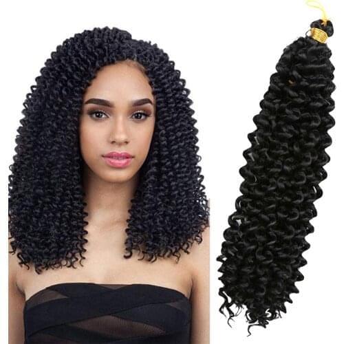 Ombre Crochet Bundles Braids Hair Extensions Synthetic Freetress Water Wave Braiding Hair Bulk Passion Twist For Women Black