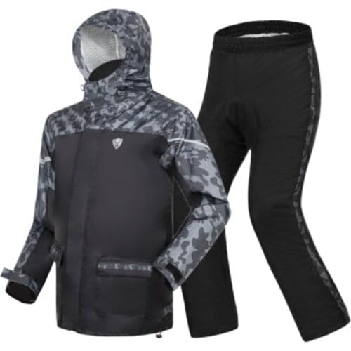 High-quality raincoat rain pants suit thick waterproof rainwear motorcycle camouflage raincoat mens outdoor sports riding