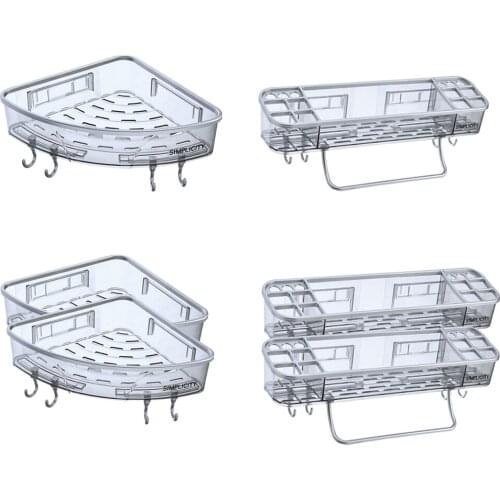 Plastic Non-Trace Punch-Free Storage Shelf Organizer Adhesive Save Space