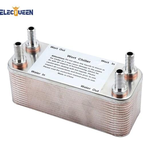 Plate heat exchanger Stainless Plate Wort Chiller - New 30 plates Brewing Chiller,with 1/2" barb