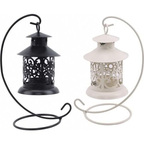 European Style Candle Holder Creative Hollow Iron Candlestick Home Illumination Decoration Lantern Wedding Candle Stand