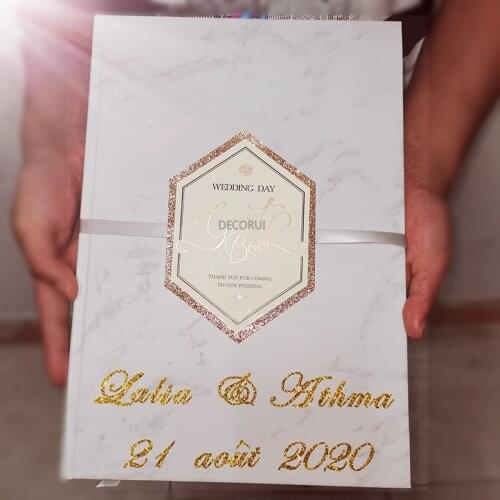 Custom Name Date Logo Guestbook Wedding Birthday Signature Guest Book Personalized Baptism Event & Party Decor Favors Gifts