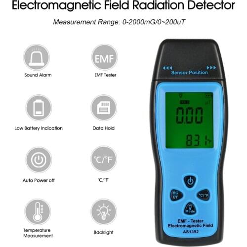 Handheld Mini Digital LCD EMF Tester Electromagnetic Field Radiation Detector Meter Dosimeter Tester Counter Portable EMF Tester