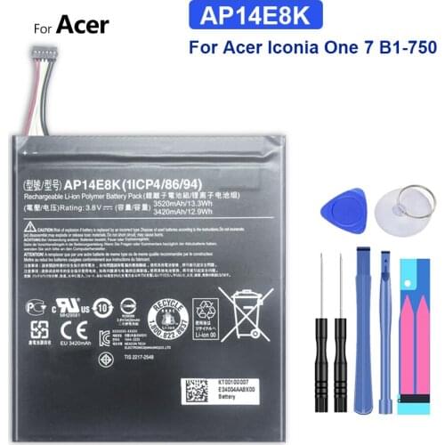 Replacement Battery For Acer Iconia One 7 B1-750 Battery AP14E8K 3520mAh with Track Code