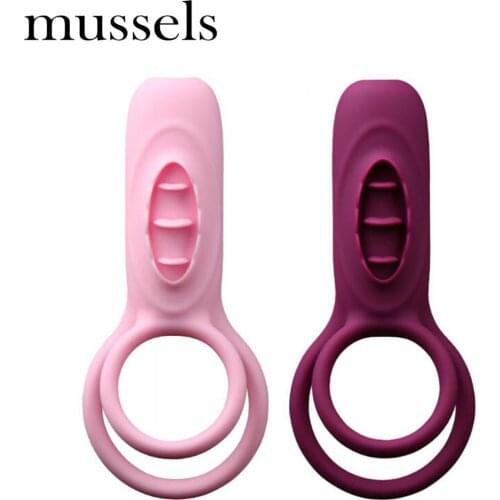 Mussels Remote Couple Sex Toy Thicken Penis Cock Ring Vibrator Stimulator For Men Delay Ejaculation For Women Clitoris Stimulate