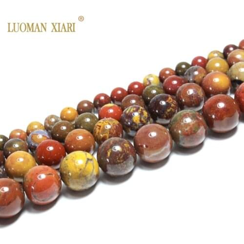Fine AAA 100% Natural China Red Jasper Stone Round Natural Stone Beads For Jewelry Making DIY Bracelet Necklace 4/6/8/10/12mm