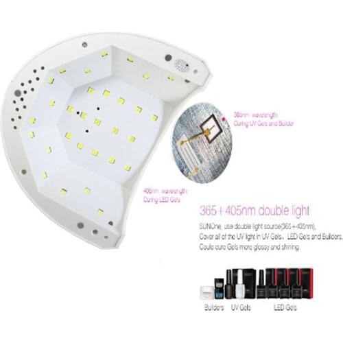 SunOne 48W UV Lamp Nail Polish Dryer LED White Light 5S 30S 60S Drying Fingernail&Toenail Gel Curing Nail New Art Dryer Manicure