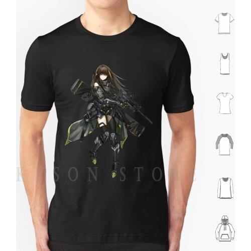 M4A1-Digimind Upgrade T Shirt Print For Men Cotton New Cool Tee Girls Frontline Waifu Rifle Raifu