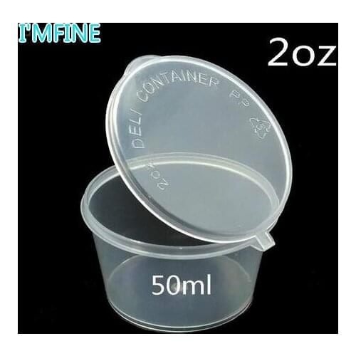 100pcs/lot- 50ml 2oz Food grade PP seasoning cup Disposable tasting cup Salad sauce Take-out storage cup