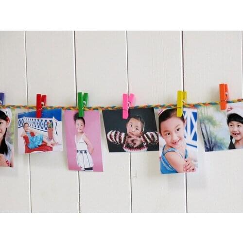 100pcs/lot Random Mini Colored Spring Wood Clips Clothes Photo Paper Peg Pin Clothespin Craft Clips Party Decoration MQ 001