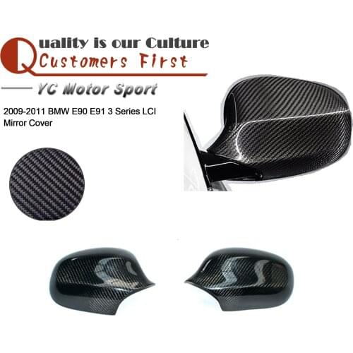 Car Accessories Carbon Fiber Side Mirror Cover Fit For E90 E91 3 Series LCI Mirror Cover