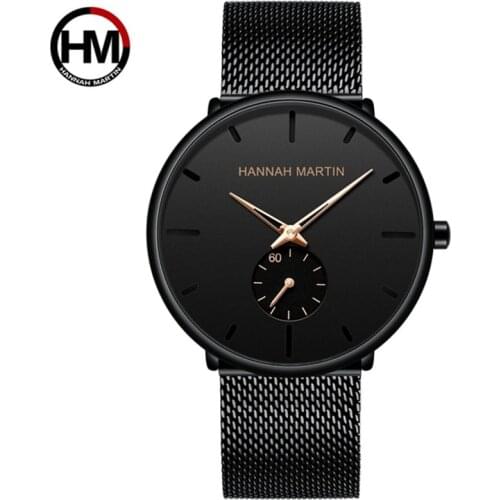 Hannah Martin Ultra-thin Mens Watch High Quality Business Male Wrist Watches Military The Man Clock 30m Waterproof Hours FD2562