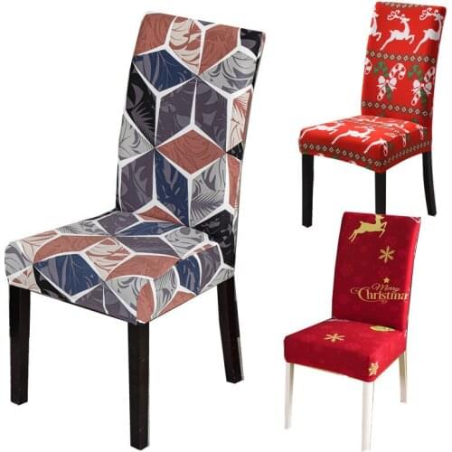 New Christmas Elastic Chair Covers Dining Chair Protector Slipcover Stretch Removable Seat Back Cover Xmas Home Party Decoration