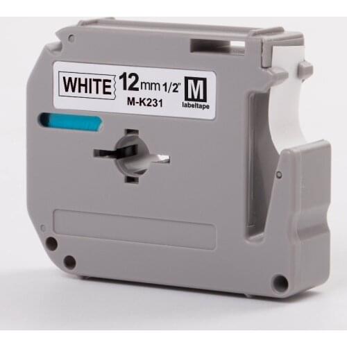 CIDY Compatible brother M-K231 MK231 MK 231 MK-231 black on white 12mm thermal label tapes for PT-80 PT-70