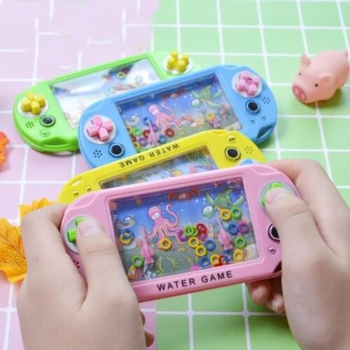 1 PC Retro Water Ring Game Machine Child Handheld Game Machine Water Circle Ring Toss Squeeze Toy Parent-Child Interactive Toy