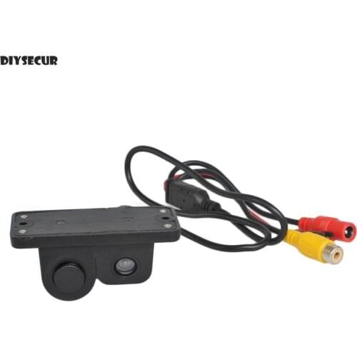 DIYSECUR Waterproof Packing Radar Sensor Car Reverse Rear View Car Camera Wide Angle for Parking Assistance Kit 2 in 1