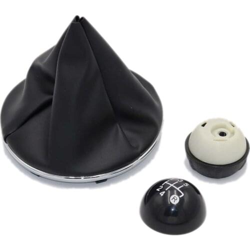 For Fiat 500 500C 2007 - 2018 5 Speed Gear Shift Knob Sitck Head Leather Gloss Black Cap Replacement