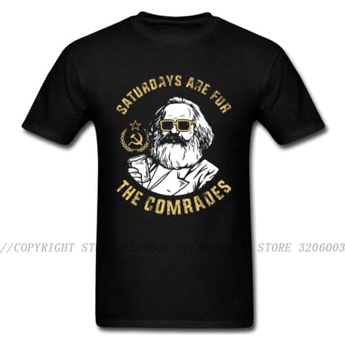 T-shirt CCCP Men Soviet Socialist Tshirt Karl Marx Fun T Shirt Saturday Comrades Stalin Politician Philosopher Tops Students Tee