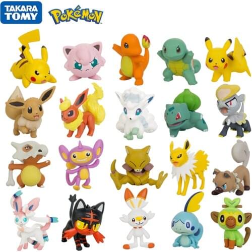 Pokemon toys 3-9cm Pet Collection Pikachu Squirtle Bulbasaur Charmander Vulpix Eevee Abra Litten Anime Figures Dolls Model Toys