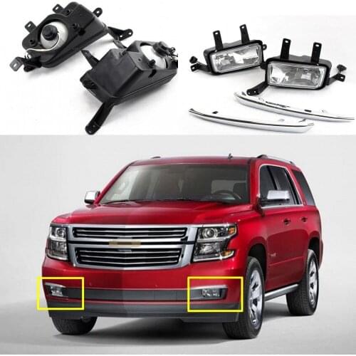 JanDeNing Front Bumper fog Light Lamp Set with Wiring & Switch For Chevrolet Tahoe /Suburban 2015-2019