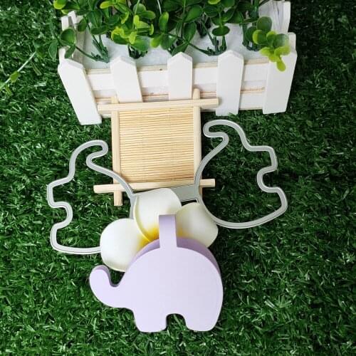 Leather cute baby elephant key chain metal cutting die steel process template scrapbook cut paper embossed card template
