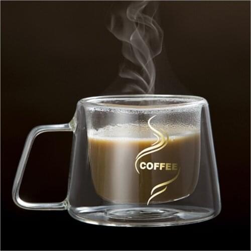 Coffee Mug Espresso Cup Thermal Glass Double Wall High Borosilicate Mugs E2S