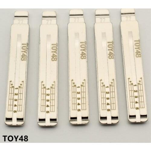 XIEAILI OEM 30Pcs NO.77 TOY48 Engraved Line Key Blade Scale Shearing Teeth Uncut Key Blade For Toyota For Lexus K432