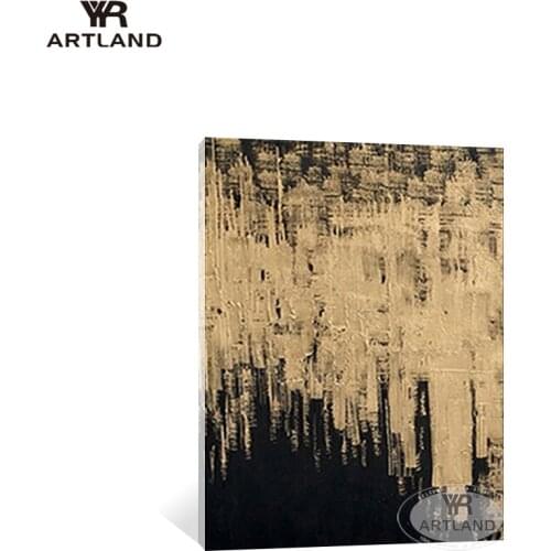Modular paintings home decoration Handmade canvas oil painting abstarct gold landscape 2 pieces wall art poster for living room