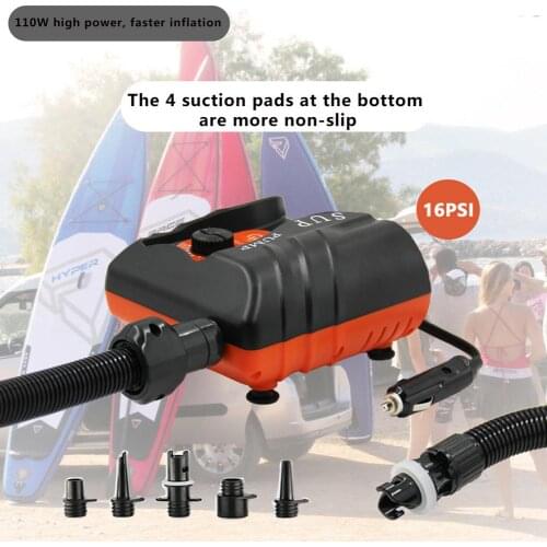 DC 12V Inflatable Electric Air Pump 16PSI High Speed Low Noise For Outdoor Paddle Board Air Bed SUP Kayaking Inflatable Parts