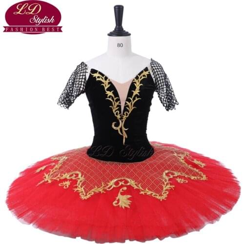 New Arrival Black Red Professional Ballet Tutu Stage Wear The Remonda Performance Competition Ballet Apperal Women Ballet Skirt