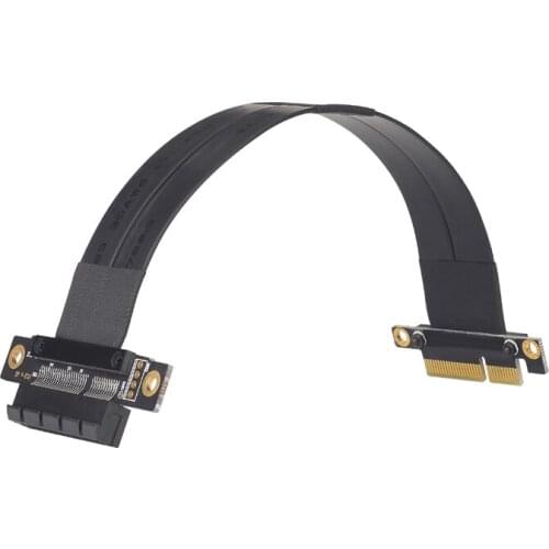 NEW Computer Cables Connectors Extender PCIE Riser Cable PC Riser Card Flat Cable PCI Express 3.0 X4 to X4 Extension Cables 24cm