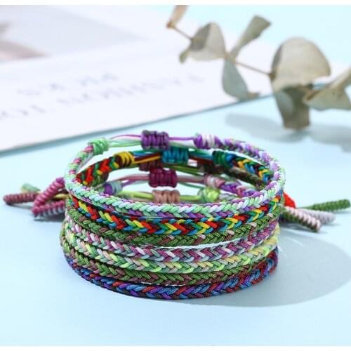 Original Tibetan Buddhist Lama Braided Knots Lucky Rope Bracelet For Man Women Size Adjustable Handmade Jewelry