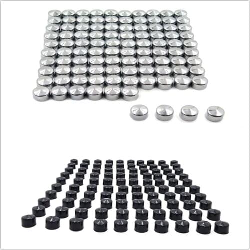 Aftermarket free shipping motorcycle parts 100 Piece Black 1/4" Allen Socket Bolt Cap Dress Kit For Harley Misc Hardware chromed