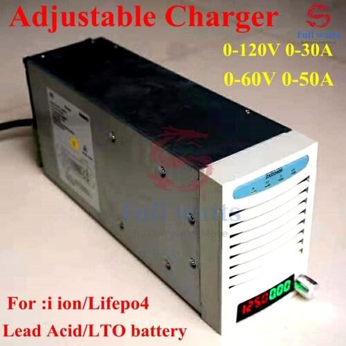 Adjustable Charger 0V to 120V 0A to 50A for Li-ion Lifepo4 LTO lead acid Battery 48V 60V 72V 84V 96V 108.8V 20A 30A 40A charger