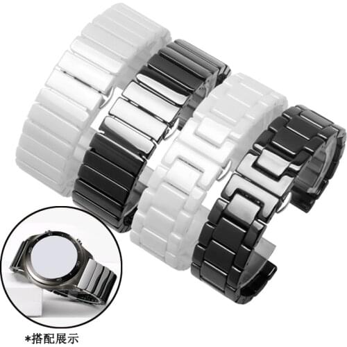 Ceramic 22mm watch band for Samsung Galaxy watch 46mm 3 45mm band Gear S3 Frontier bracelet wrist belt Huawei watch GT 2 strap