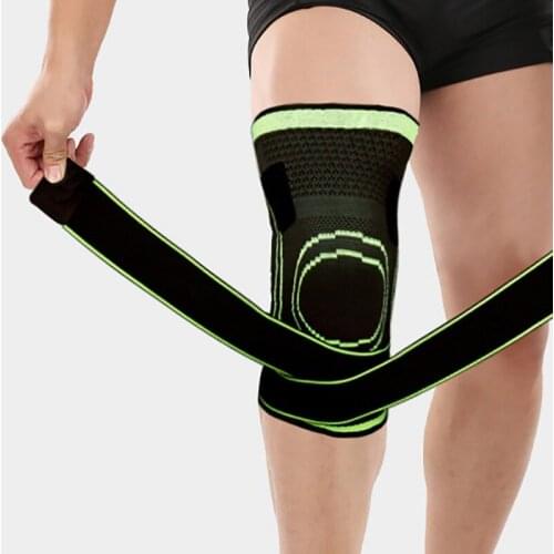 1PC Sports Kneepad Men Pressurized Elastic Knee Pads Support Fitness Basketball Volleyball Knee Brace Protector Gear