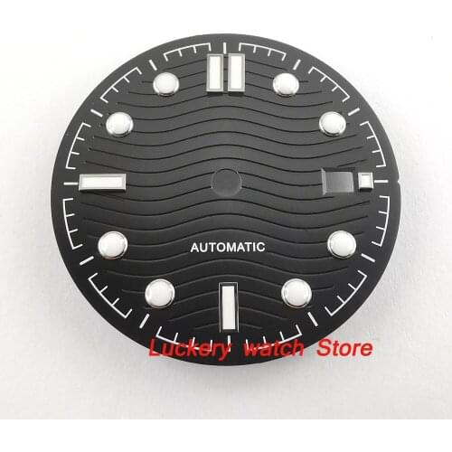 31mm no logo black Dial Luminous mark fit Miyota 8215 821A，ETA 2824 2836,Mingzhu DG2813/3804 movement-43