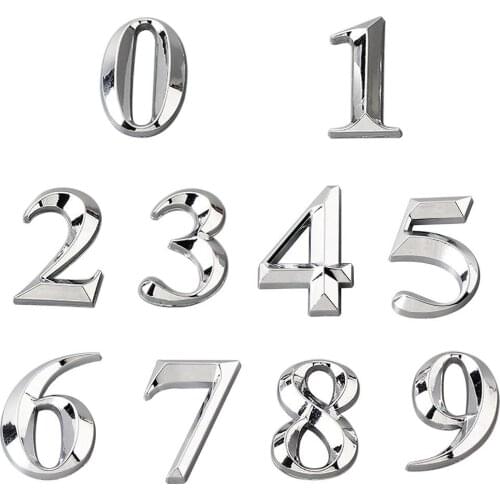 Plated DIY House Number Door Plaque Address Number Digit Figure Plate Sign Hotel Door Decoration Home Decor