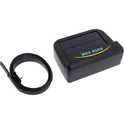 Solar Power Auto Air Vent Cooling Fan Cooler w/Rechargeable Battery,Black