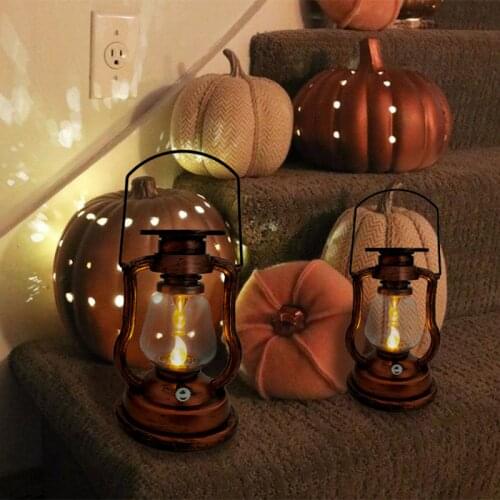 Vintage Wind Lamp Candle Lantern Garden Hanging Lantern Decoration Garden LED Electronic Candle Light Cafe Bar Home Decor