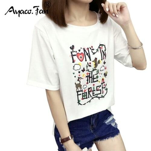 2019 Summer New Women T-Shirt VOGUE Letter Print T-shirts for Girls Students Casual Short Sleeve Tee Female Tops Camisetas Mujer