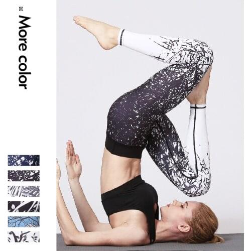 Women High Waist Digital Printing Yoga Leggings Super Stretchy Gym Fitness Tights Sports Trousers Quick Drying Runnining Pants